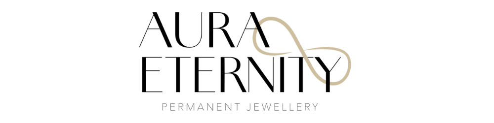 Aura Eternity jewelry brand logo with infinity symbol